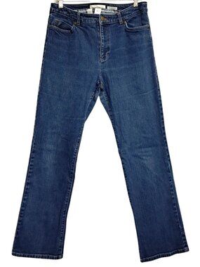 Jones New York Stretch Jeans Womens Size 10 Mid Rise Straight Leg Blue Cotton Bl